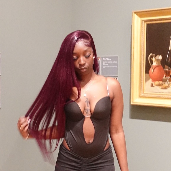 Elegant Straight #99J 5x5 Closure Wig - Picture 5 of 7